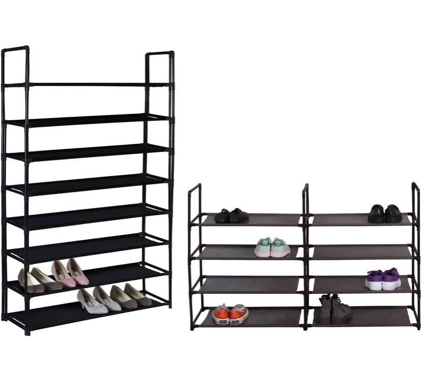 Convertible Shoe Rack – 8-Tier Tower or Double 4-Tier Shelf