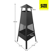 Portable Chimney Fire Pit with Cover