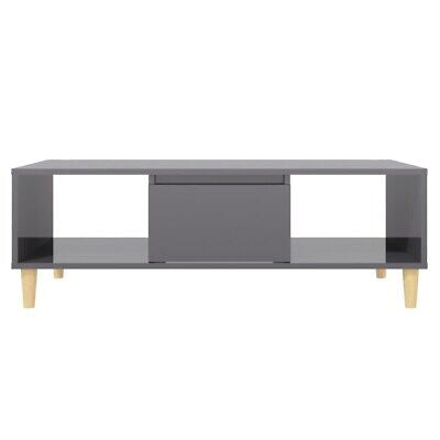 High-Gloss Grey Coffee Table – 103.5 × 60 cm