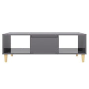 High-Gloss Grey Coffee Table – 103.5 × 60 cm