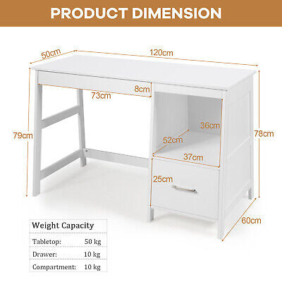 Computer Desk with Drawers & Storage Shelf