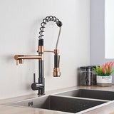 Kitchen Tap Mixer Taps Sink Basin Faucet Vanity 360° Swivel Black-Rose Gold