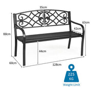 Outdoor Steel-Slat Garden Bench