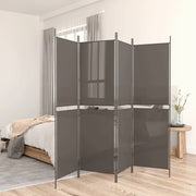 4-Panel Anthracite Fabric Folding Room Divider