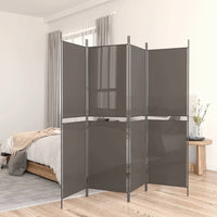 4-Panel Anthracite Fabric Folding Room Divider