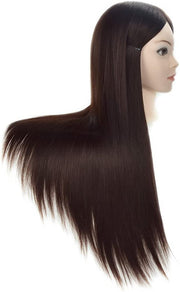 28"Cosmetology Mannequin Head Hair Styling Head Professional Hairdresser Head Manikin Doll Head Synthetic Fiber Hair with Free Clamp