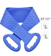 68cm Dual-Sided Silicone Back Scrubber with 2 Shower Hooks