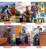 Folding Stool for Camping Adults Kids Retractable Plastic Stool Lightweight Collapsable Stool Portable for Fishing BBQ Outdoors Indoors Kitchen Max Load 150kg