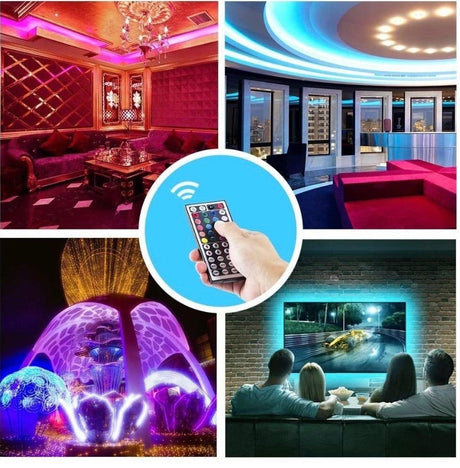 USB TV Backlight, Multi-Color 5050 RGB Flexible LED Strip Light with 44key Remote, Background Bias Lighting for HDTV PC Monitor Home Theatre Decoration
