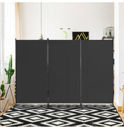 3-Panel Wood & Steel Folding Privacy Screen – 4 Colours