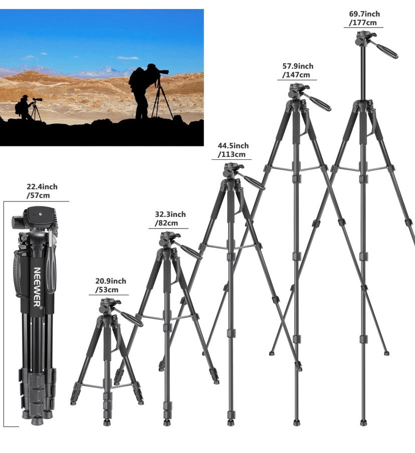 Neewer Portable Aluminum Alloy Camera 2-in-1 Tripod Monopod Max