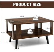 Mid-Century Coffee Table with Open Storage Shelf