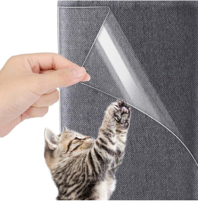 4-Pack Clear Cat Scratch Furniture Guards with 10 Pins – 47 × 15cm