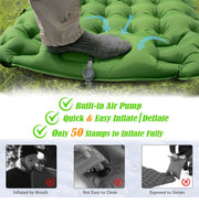 Camping Self-Inflating Air Sleeping Pad Mat Foot Pump with Pillow, Great Compact Air Sleeping Pad for Tent Travel, Backpacking, Hiking, Sleeping Over (Green)
