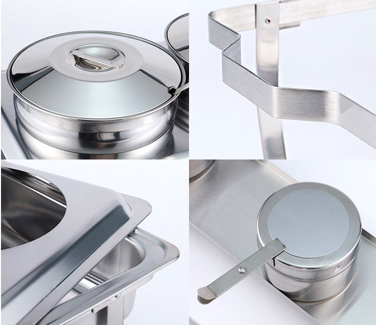Chafing Dish Alcohol Stove Stainless Steel Buffet Stove Sauce Food Warmer Pot