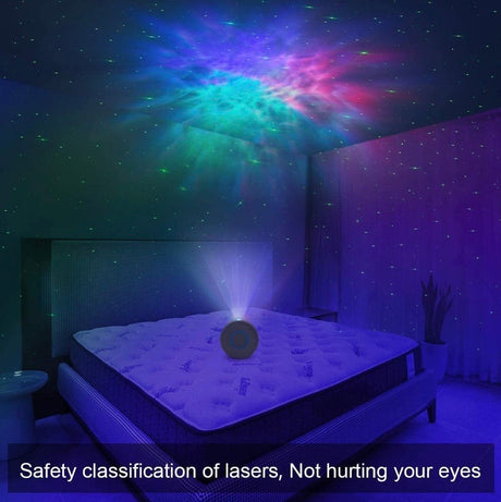Star Night Light Galaxy Projector 7 in 1 Remote Control LED Nebula Cloud Living Bedroom Decorations Home Theatre Lightning Mood Ambient Lamps Baby Kids Game Décor Gift Grey