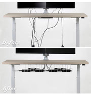 2-Pack White Under-Desk Metal Cable Trays – 16 Inch