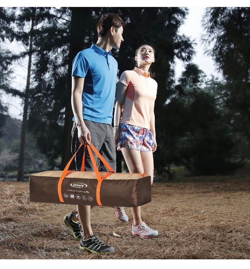 Automatic Camping Tent 2 3 Person - Portable Dome Quick Up Tent (Brown)