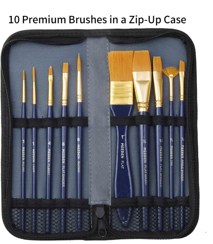 MEEDEN 72-Piece Acrylic Painting Set with Beech Wood Table Easel, 48×22ML Acrylic Paint Set and All The Additional Supplies, Perfect for Beginning Artists, Students and Kids