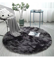 Rainbow Round Abstract Modern Soft Area Rug
