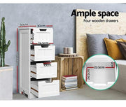 Artiss Tallboy Chest of Drawers Wooden White