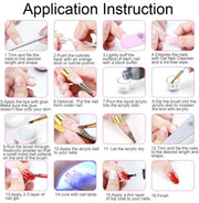 Manicure Acrylic Nail Kit Nail Tips False Nails Nail Art Glitter Decoration Set