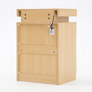 2x Bedside Tables 3 Drawers RGB LED Cabinet Nightstand OAK