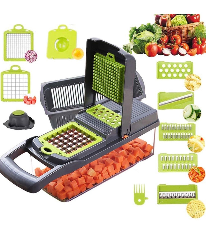 Vegetable Chopper, BRITOR Mandoline Slicer Cutter Chopper and Grater 10 in 1 Vegetable Slicer Potato Onion Chopper Veggie Chopper Dicer with Container Black