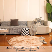 Rainbow Round Abstract Modern Soft Area Rug Grey