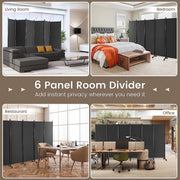334.5 × 172 cm 6-Panel Rolling Room Divider – 4 Colours