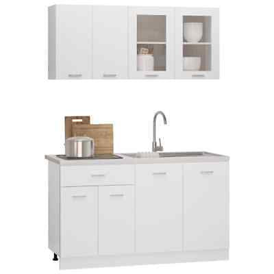 4-Piece White Kitchen Cabinet Set – Wall, Drawer & Sink Units