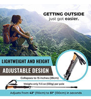 Collapsible Walking Stick, Folding Hiking Poles, Trekking Poles for Hiking Stick Nordic Walking Poles Trekking Poles Kids Folding Walking Stick Trekking Poles Ultra Light TREKOLOGY Trek Z-Cork Seniors