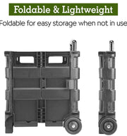 Foldable Shopping Cart Trolley Pack & Roll Folding Grocery Basket Crate Portable