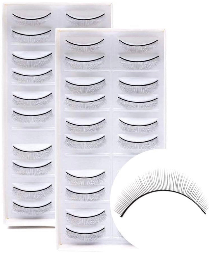 Self-Adhesive Practice Lash Strips – 20 Pairs