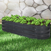 Oval Coated-Steel Raised Garden Bed – 240 × 80 × 42 cm