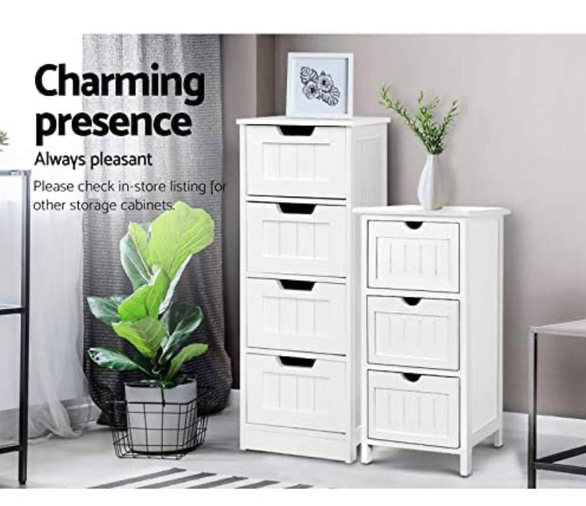 Artiss Tallboy Chest of Drawers Wooden White