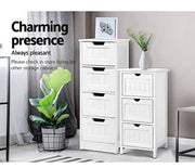 Artiss Tallboy Chest of Drawers Wooden White