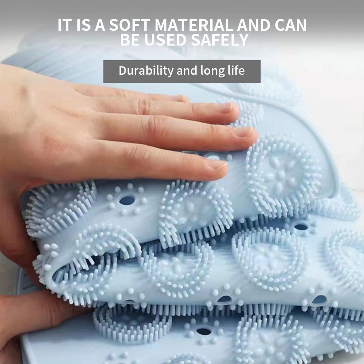 55 × 55cm PVC Suction-Cup Shower Mat – 2 Colours
