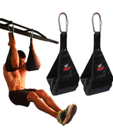 Ab Slings Straps - Rip-Resistant Heavy Duty Pair for Pull Up Bar Hanging Leg Raiser Fitness with Big D-Ring Steel Quick Connectors, Superb Arm Padding for Abdominal Training Workout Equipment