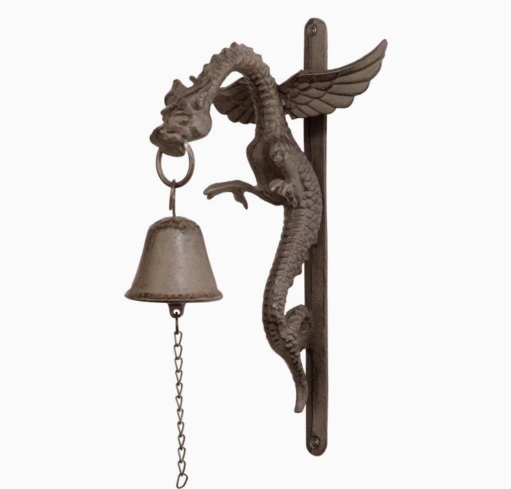 Design Toscano QH8206 Florentine Dragon Gothic Iron Doorbell, Bronze