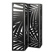 Black Paulownia-Wood 4-Panel Folding Room Divider