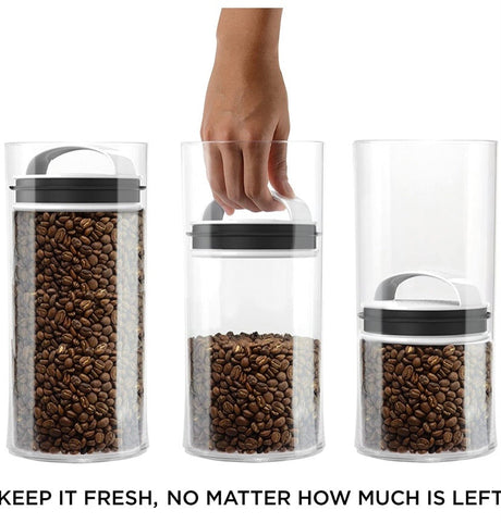 Fresh Saver Airless Canister, Medium/Tall, Clear with Black Handle