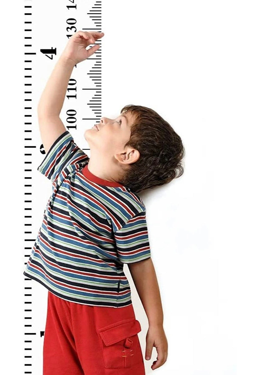 200cm Hanging Canvas Children’s Height Chart with Wooden Rails