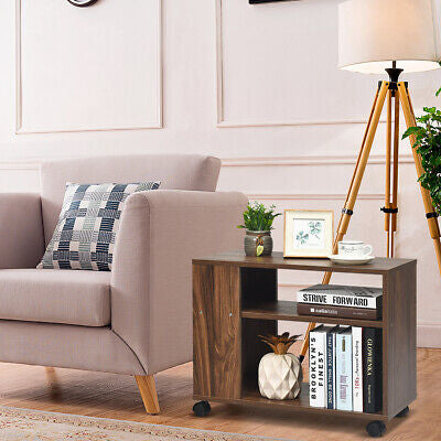 Rolling Industrial Bedside & Sofa Table