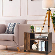 Rolling Industrial Bedside & Sofa Table
