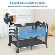 4-IN-1 Portable Travel Cot Portacot Baby Co Sleeper Bedside Bassinet Folding
