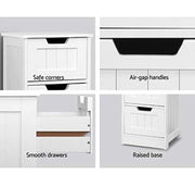 Artiss Tallboy Chest of Drawers Wooden White