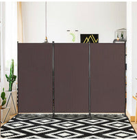 3-Panel Wood & Steel Folding Privacy Screen – 4 Colours