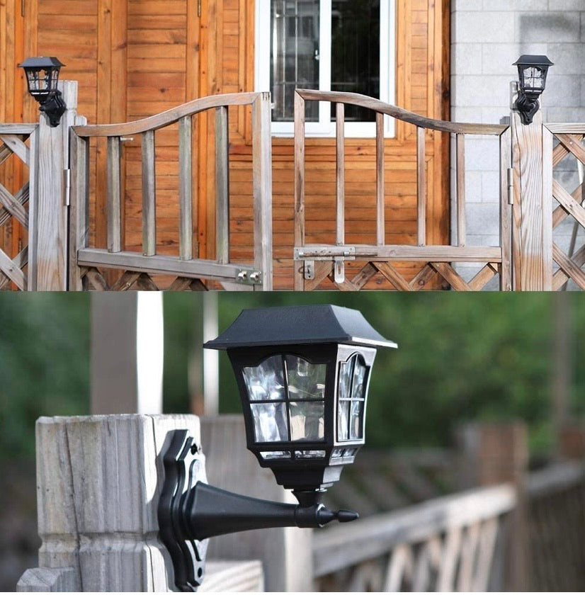 6 Lumens Solar Wall Lantern Outdoor Christmas Solar Lights Wall Sconce Solar Outdoor Led Light Fixture with Wall Mount Kit (2 Pack)