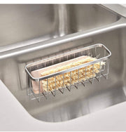 Suction-Mounted Metal Sink Caddy – Silver